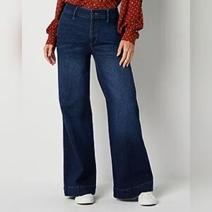Liz Claiborne Women's Flare Jeans - Dark Blue